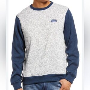 NWOT L.L. Bean Pullover Fleece knit Sweater  Gray Heather Blue Size XL men